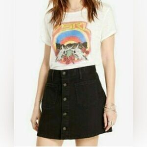 Denim & Supply Ralph Lauren Black Button-Front Denim Skirt Sz 29